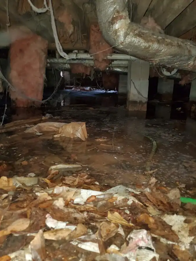 Crawl space flood assessment for Commercial Water Damage Restoration in Bell Gardens