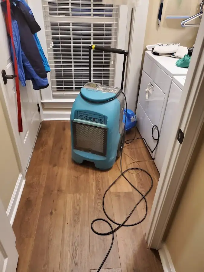Commercial dehumidifier deployed for Flood Damage Cleanup in Bell Gardens